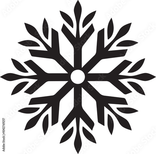 simplified bold snowflake clean simple icon silhouette black