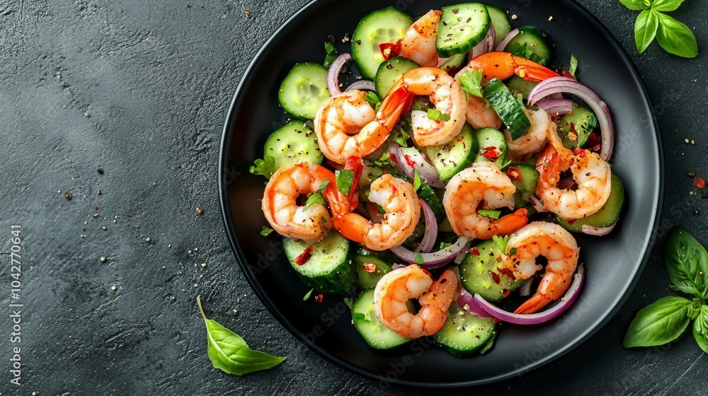 Delicious Shrimp Salad with Cucumber and Red Onion Delicious Shrimp Salad with Cucumber and Red Onion