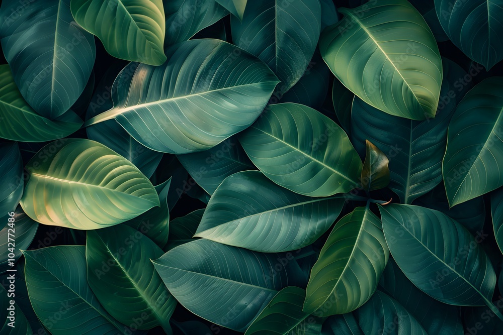 A close up of a bunch of green leaves A close up of a bunch of green leaves