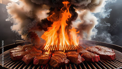 Wallpaper Mural grilled meat on the grill Torontodigital.ca