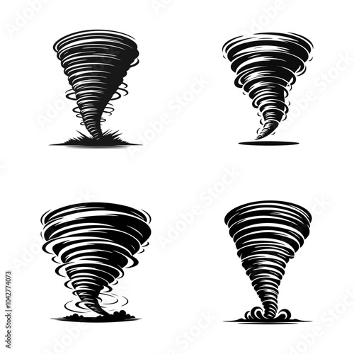 Tornado twister logo icon design illustration