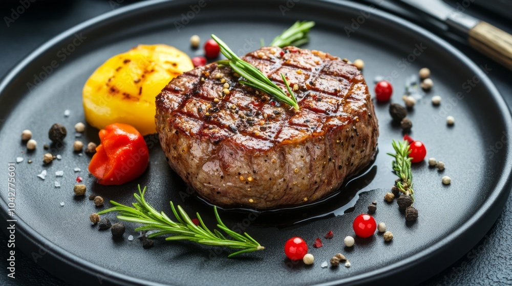 Grilled Steak with Colorful Vegetable Accompaniments Grilled Steak with Colorful Vegetable Accompaniments