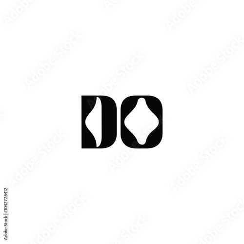 DO monogram logo design letter text name symbol monochrome logotype alphabet character simple logo