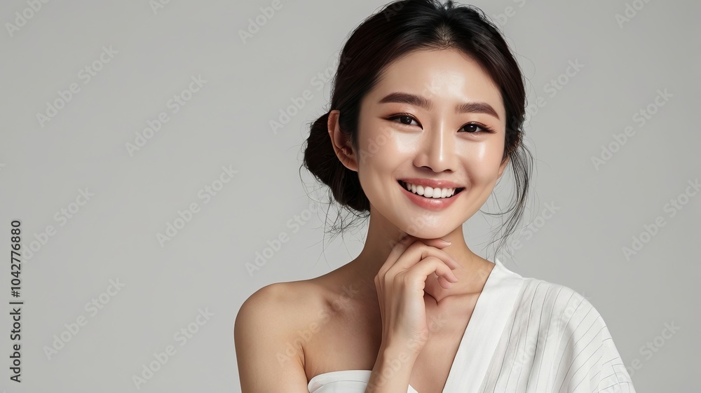 japan Smile womenskin care advertisement with white background japan Smile womenskin care advertisement with white background