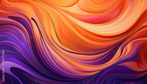 A vibrant gradient of orange and purple with smooth swirling textures, creating a bold and energetic background. Ideal for dynamic, modern designs.