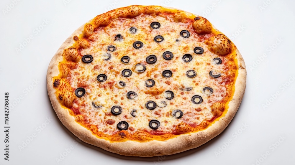 Overhead Shot of Isolated Pizza with Natural Lighting Overhead Shot of Isolated Pizza with Natural Lighting