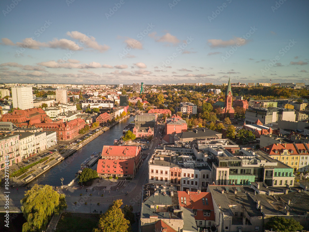 Island in the city of Bydgoszcz on the Brda River,, Poland.