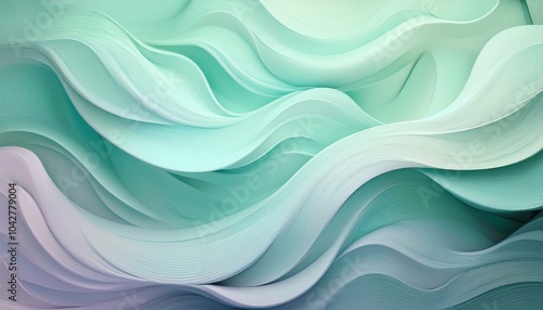 A soft gradient of mint green and lavender with gentle wave patterns, creating a soothing, pastel abstract background. Perfect for calming, whimsical visuals.