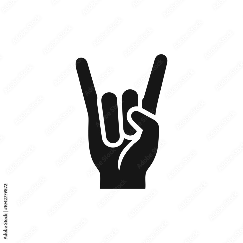 Rock and roll hand gesture logo icon design illustration Rock and roll hand gesture logo icon design illustration