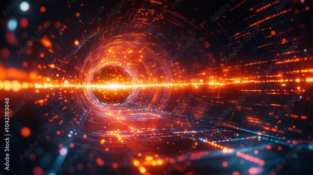 Abstract Digital Visualization of a Sci-Fi Tunnel Abstract Digital Visualization of a Sci-Fi Tunnel