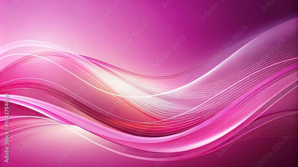 Fototapeta premium Dynamic pink wave background composition reflected in abstract shapes