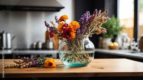 Wallpaper Mural "Vintage Style: Dried Flowers in Modern Kitchen" Torontodigital.ca