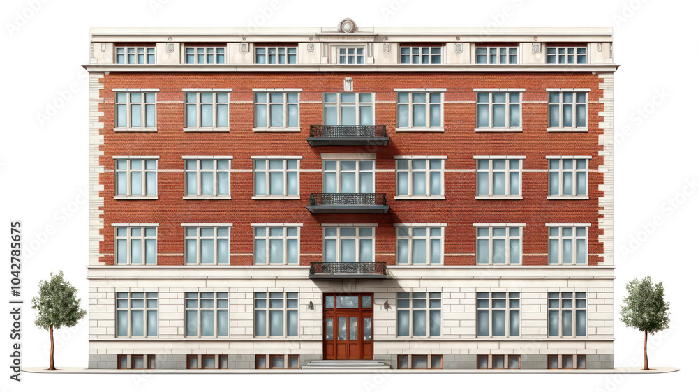 PNG Brick aprtment building architecture facade city. PNG Brick aprtment building architecture facade city.