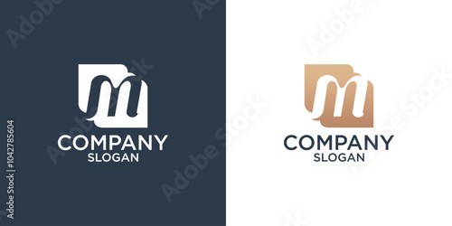 letter m abstract monogram logo design vector