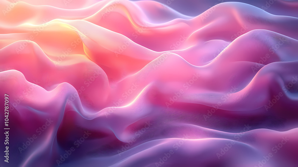 Obraz premium Abstract neon silk texture background design with smooth waves.