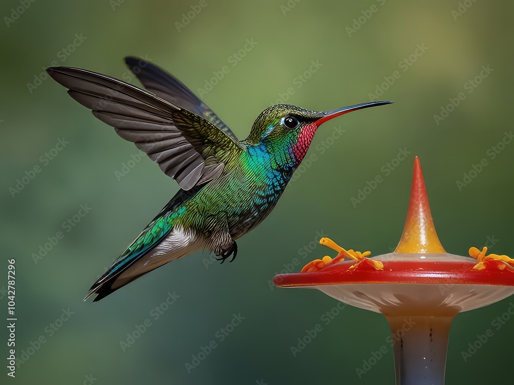 Obraz premium hummingbird in flight,hummingbird feeding on a flower