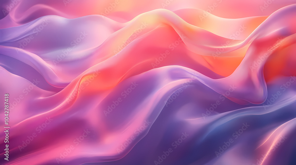 Obraz premium Abstract neon silk texture background design with smooth waves.