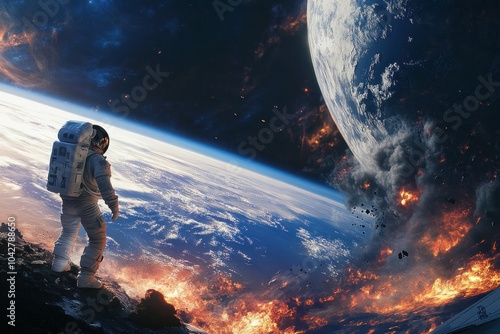 Wallpaper Mural Space traveler views a massive planetary impact Torontodigital.ca