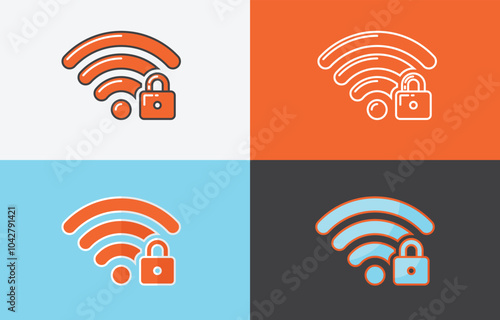 Tech_Secured Wi-fi icon. wireless connection