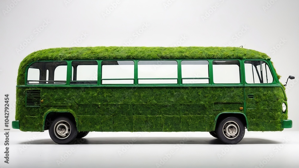 Grass Bus - Eco-Friendly Transportation Concept Grass Bus - Eco-Friendly Transportation Concept