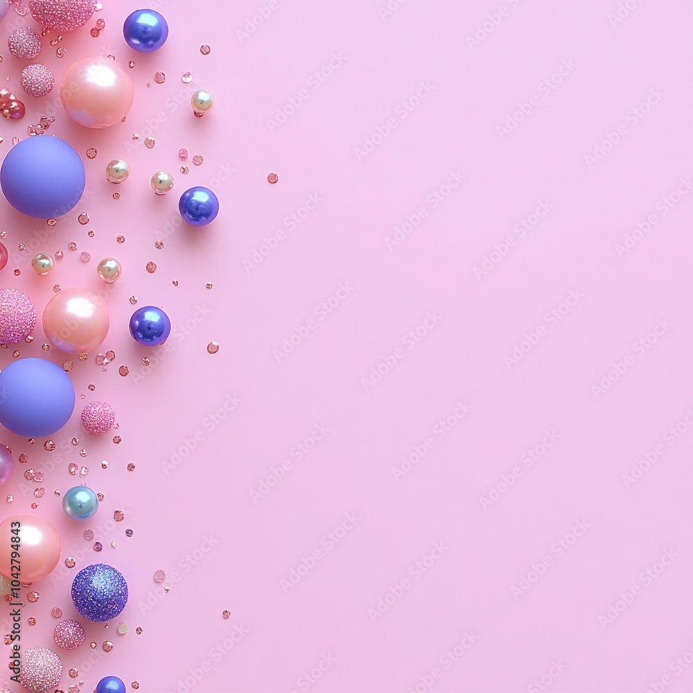 Pink Pearl Confetti Sparkles on Background Pink Pearl Confetti Sparkles on Background