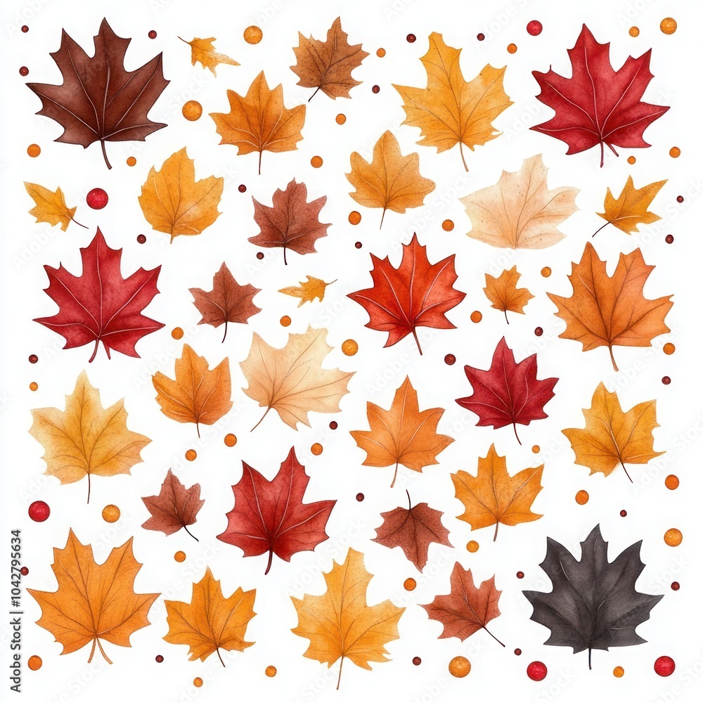 Autumn Maple Leaves - Orange Fall Leaf Design Elements in Red, Yellow & Orange for Seasonal Clip Art, Borders & Backgrounds Autumn Maple Leaves - Orange Fall Leaf Design Elements in Red, Yellow & Orange for Seasonal Clip Art, Borders & Backgrounds