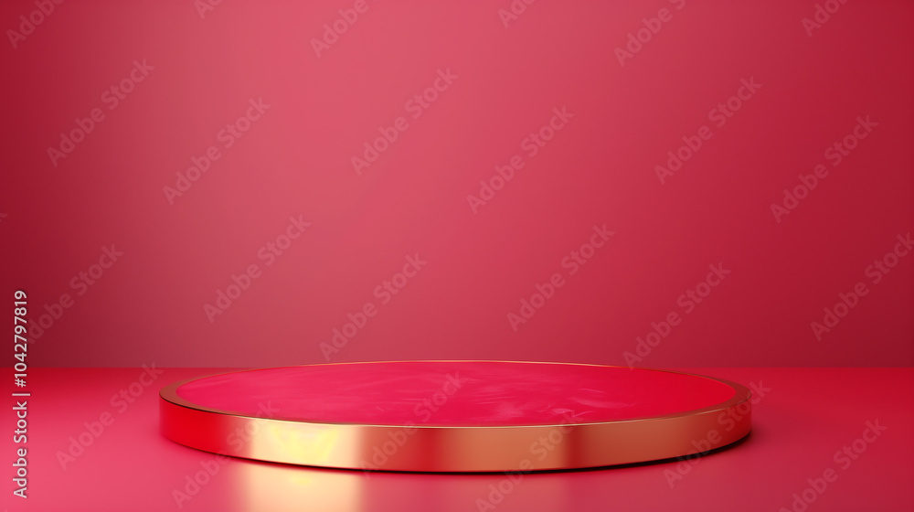 Luxury Elegant Chinese Style Podium with Red and Gold Background for Product Display Luxury Elegant Chinese Style Podium with Red and Gold Background for Product Display