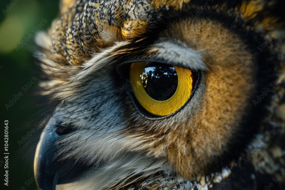 Close-up of an owl's eye, showcasing intricate details and vibrant colors. Close-up of an owl's eye, showcasing intricate details and vibrant colors.