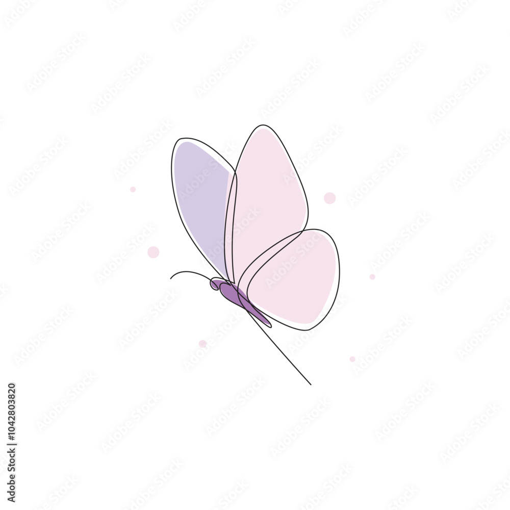 Naklejka premium butterfly colorful continuous line drawing template good for celebration usage. continuous line element illustration. vector lineart. monoline asset.