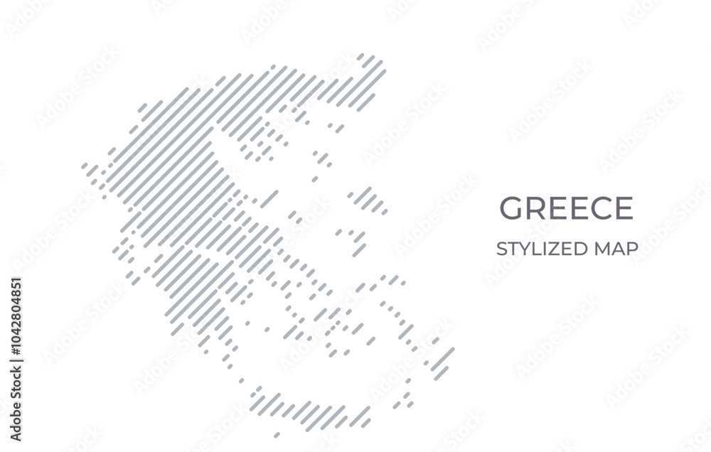Stylized linear map of Greece in minimalistic style. Vector illustration of the map of the country. Stylized linear map of Greece in minimalistic style. Vector illustration of the map of the country.