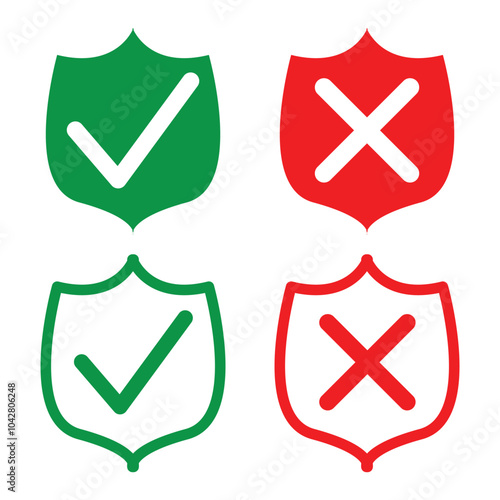 shield check mark icon set. style sign symbol for app and web, vector illustration in eps 10.