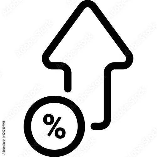 Simple vector icon increase in interest