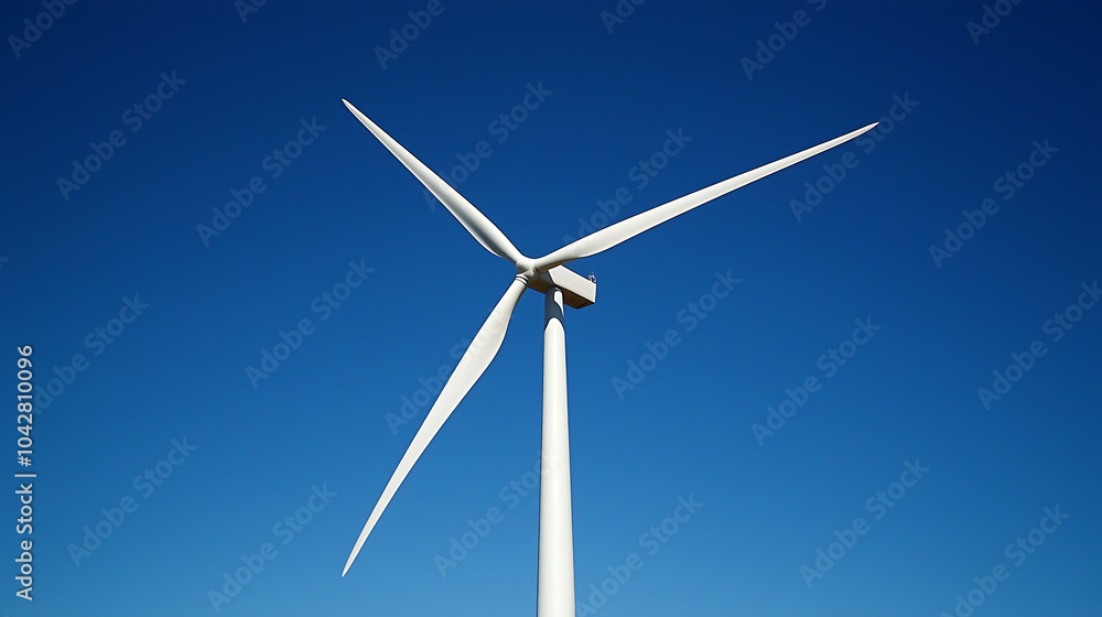 modern wind turbine spinning against clear blue sky, showcasing renewable energy technology and sustainability. scene evokes sense of innovation and environmental consciousness modern wind turbine spinning against clear blue sky, showcasing renewable energy technology and sustainability. scene evokes sense of innovation and environmental consciousness