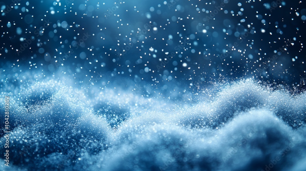 A blue sky with snow falling on it A blue sky with snow falling on it