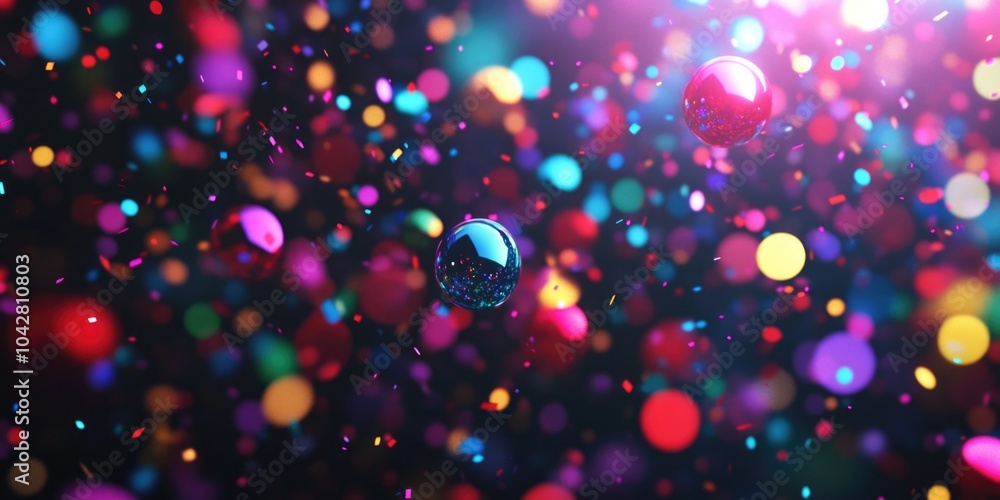 Naklejka premium Disco Ball with Confetti