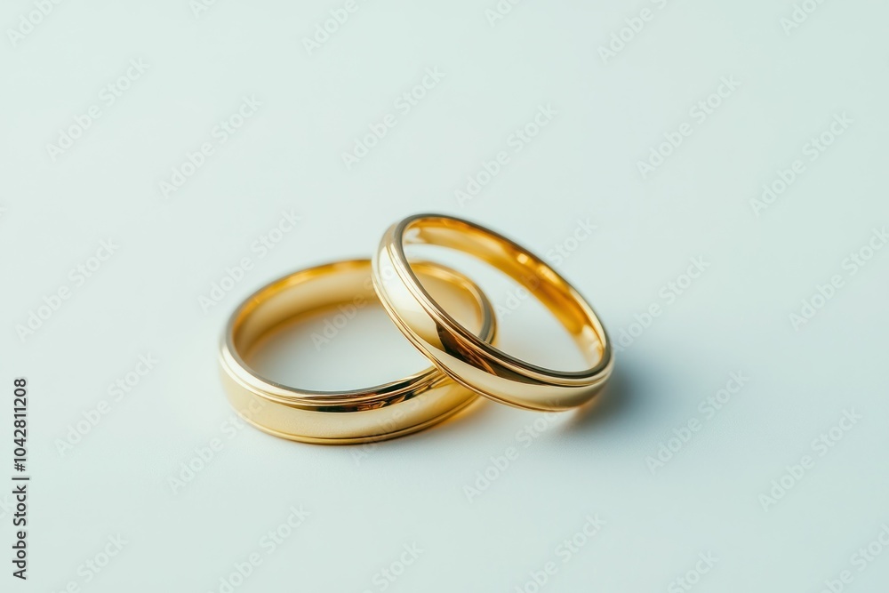 Elegant Gold Wedding Rings on Soft Background Elegant Gold Wedding Rings on Soft Background