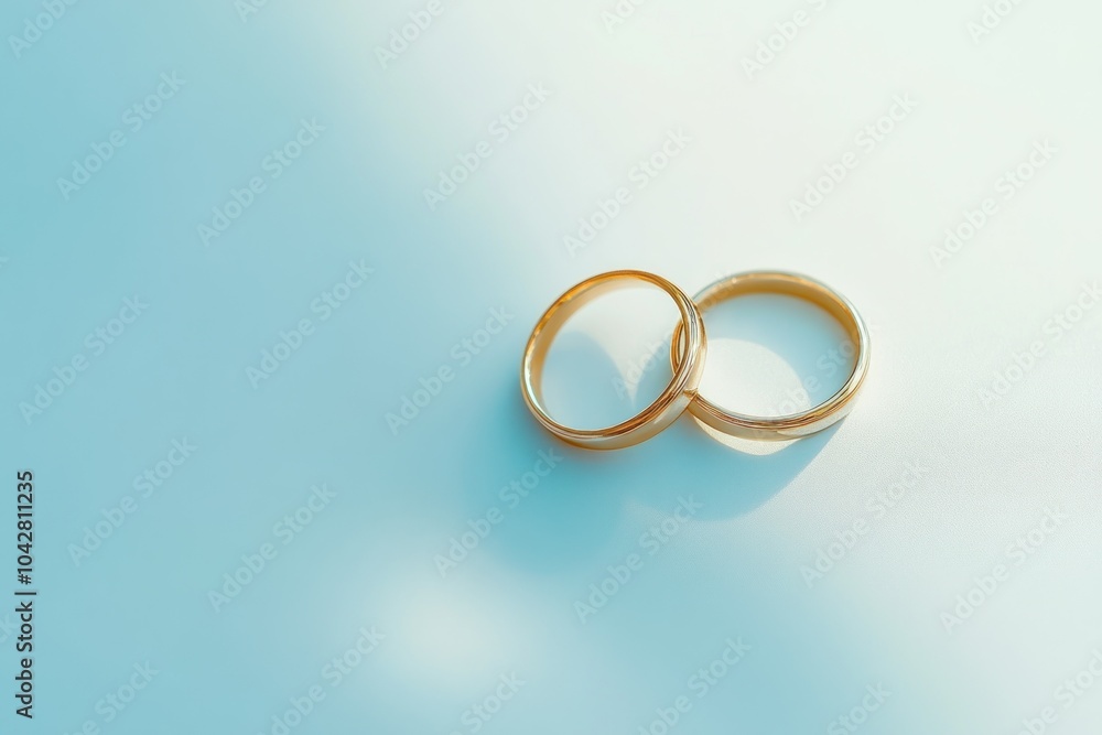 Elegant Gold Wedding Rings on Soft Background Elegant Gold Wedding Rings on Soft Background