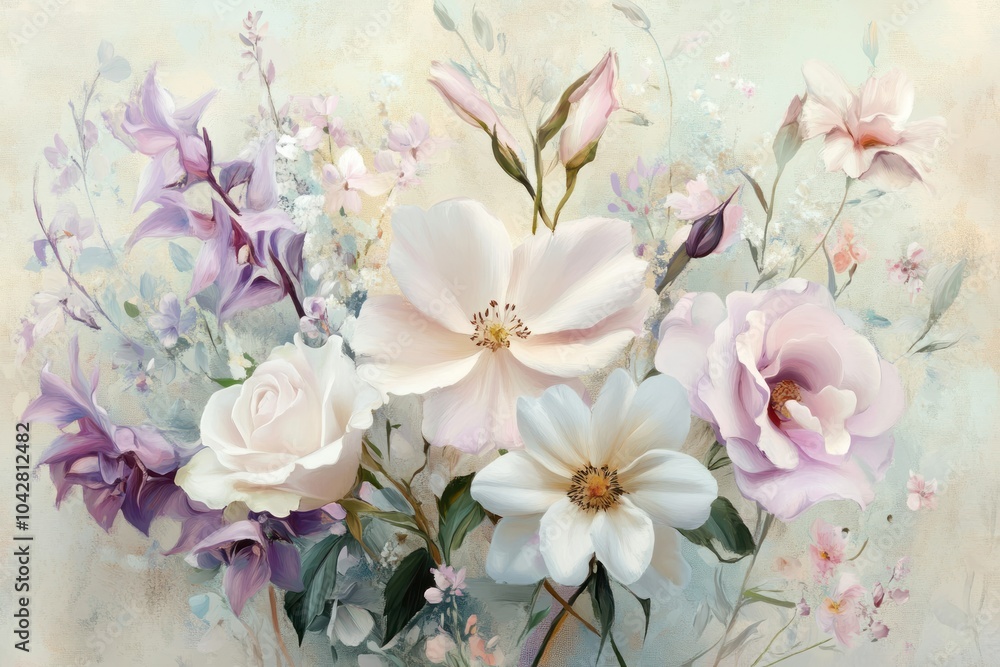Soft Pastel Floral Arrangement in Elegant Style Soft Pastel Floral Arrangement in Elegant Style