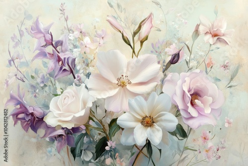 Soft Pastel Floral Arrangement in Elegant Style