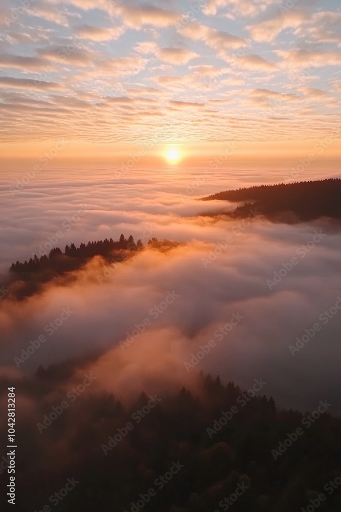 Obraz premium Mountain Sunset Clouds