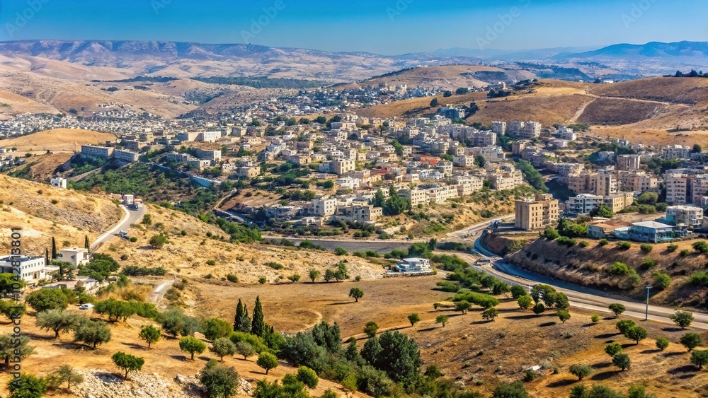 Obraz premium Israeli landscape on the border with Hebron Extreme Close-Up