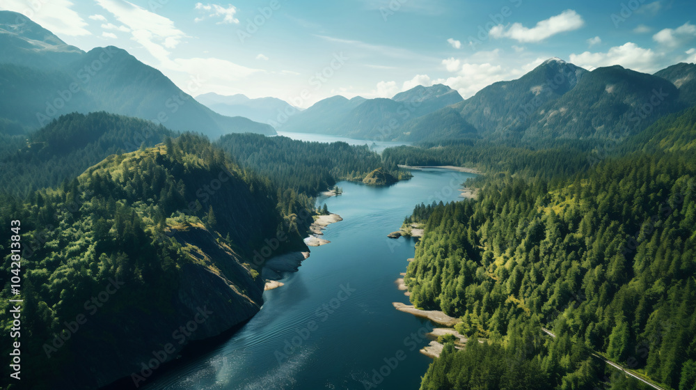 Fototapeta premium Aerial Perspectives on Nature's Splendor. Generative AI