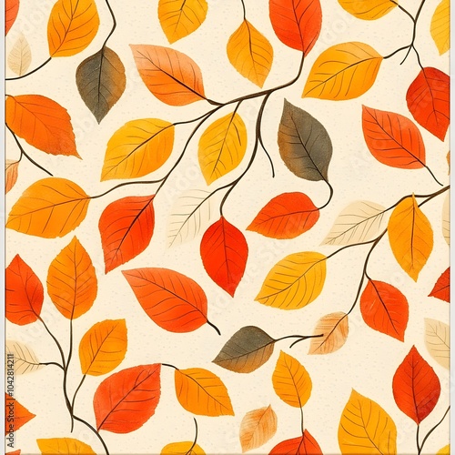 Seamless Autumn Leaf Pattern for Giftwrap and Decor