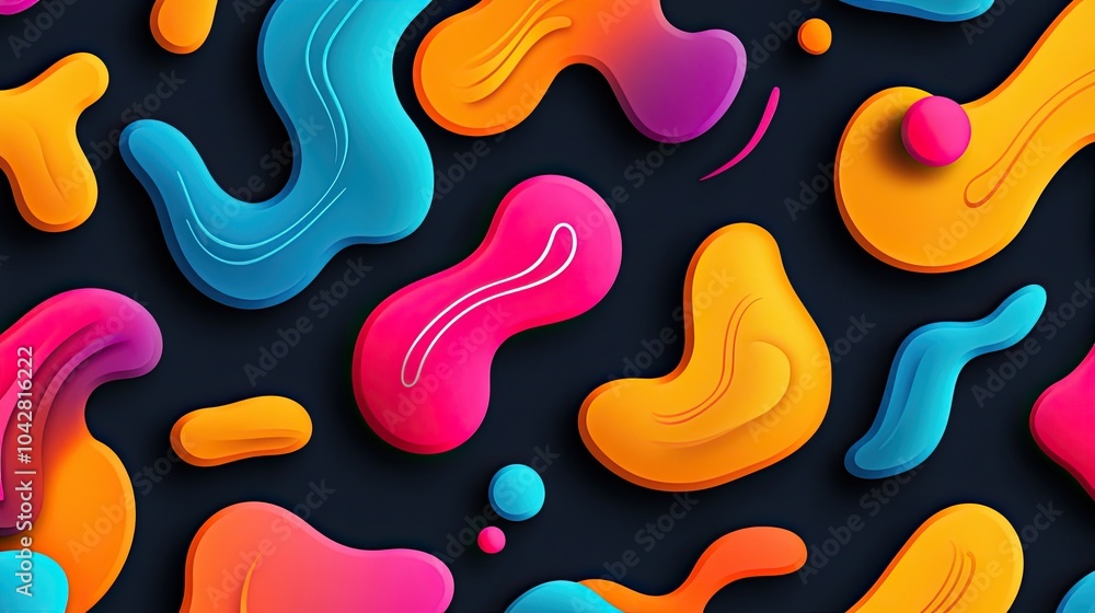 Vibrant Abstract Shapes in Neon Colors Vibrant Abstract Shapes in Neon Colors