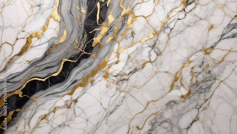 White marble texture with a slight wave of black marble with gold baroque decorative elements. The elegant combination of white and black stone with gray veining and gold ornaments creates a premium l White marble texture with a slight wave of black marble with gold baroque decorative elements. The elegant combination of white and black stone with gray veining and gold ornaments creates a premium l