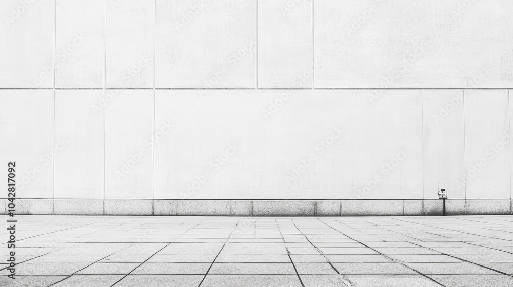 Pristine White Concrete Wall with Clean Lines Pristine White Concrete Wall with Clean Lines