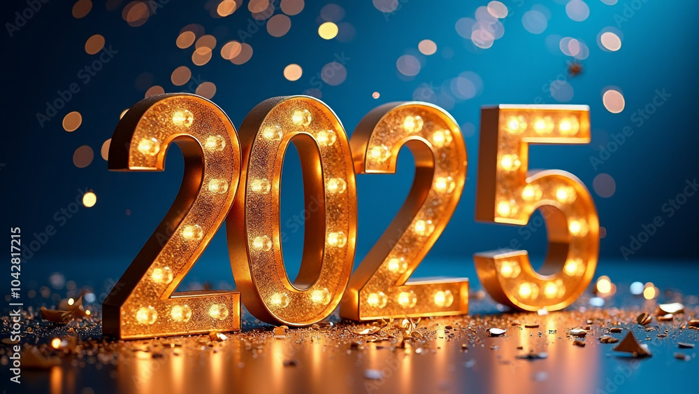 Happy New Year 2025 Banner Design, Festive Holiday Greeting Template for Celebrations Happy New Year 2025 Banner Design, Festive Holiday Greeting Template for Celebrations