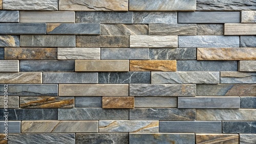 Description: Panoramic slate cladding matt ceramic wall tile texture