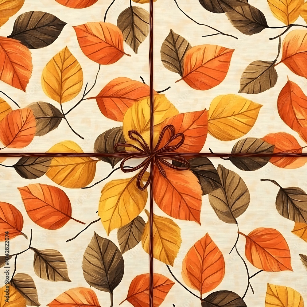 Vibrant Autumn Leaf Seamless Pattern for Gift Wrap and Prints Vibrant Autumn Leaf Seamless Pattern for Gift Wrap and Prints