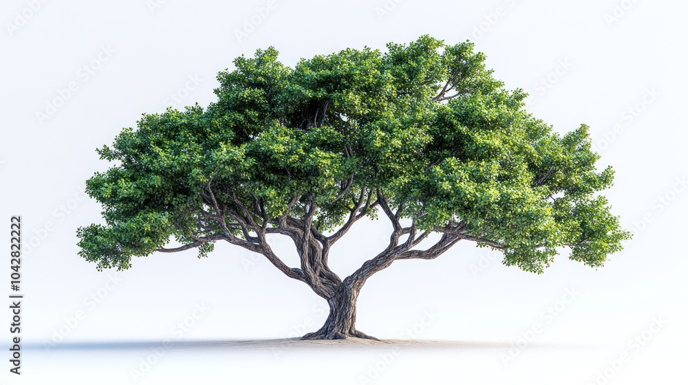 A large, lush tree with a broad canopy and textured trunk. A large, lush tree with a broad canopy and textured trunk.